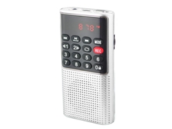 (blanco) Mini Radio Fm Portátil, Grabadora Y Batería Recargable De Larga Duración