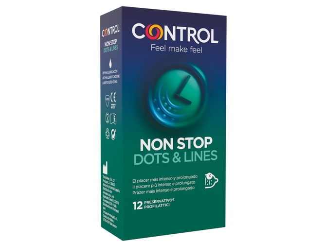 Preservativos Control Puntos y estrias 12 non stop dots lines caja de condones para la estimulación efecto retardante perfecta adaptabilidad sexo seguro
