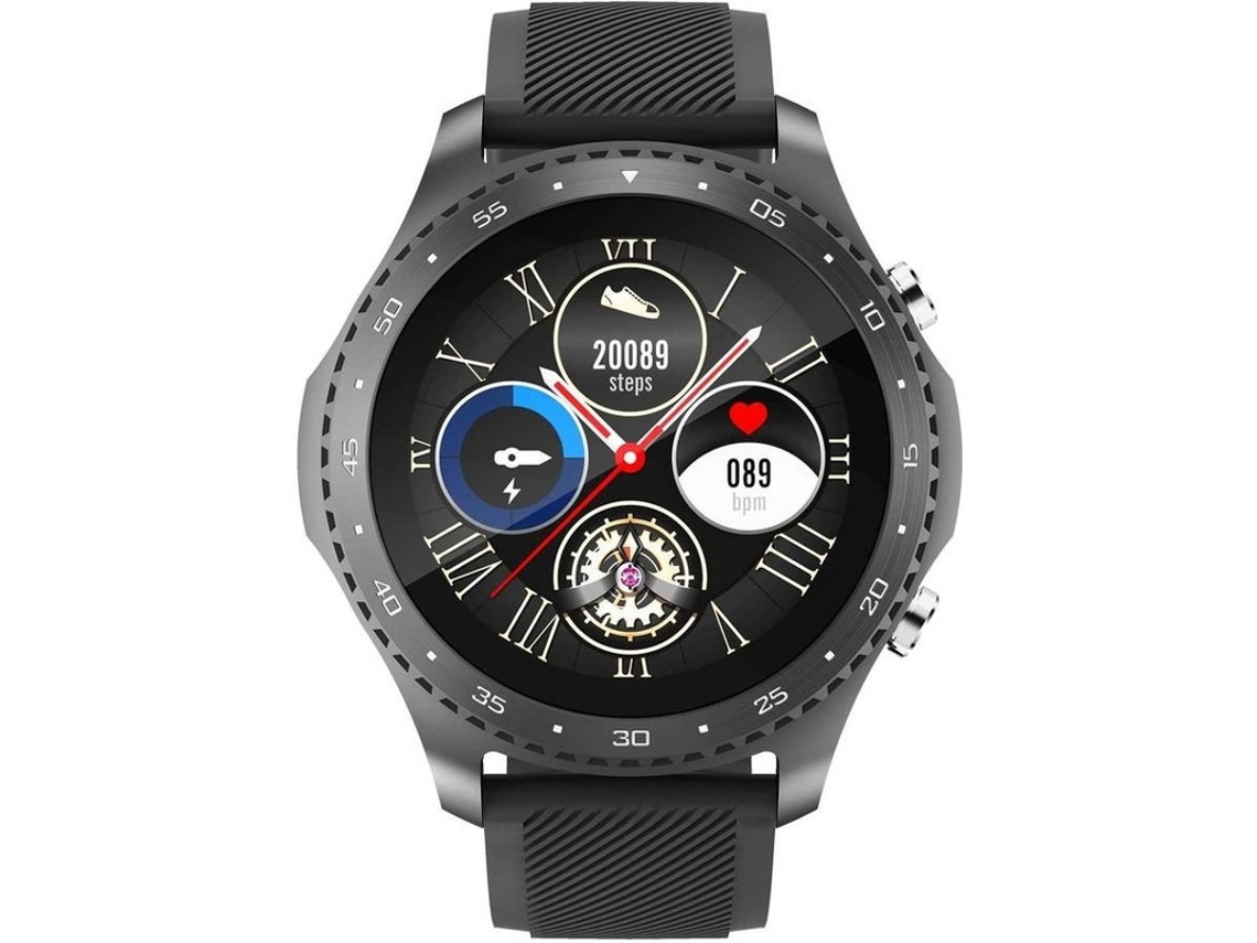 Reloj inteligente Bestvite, pulsera de fitness, medición de temperatura, Bluetooth, llamadas, monitor de ritmo cardíaco y presión arterial, IP67, iOS y Android (negro)