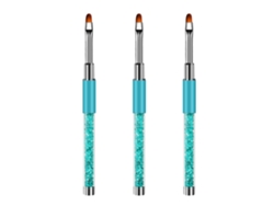 Juego de cepillos para uñas con mango de diamantes de imitación, herramientas profesionales de extensión de gel UV KOFIHETY
