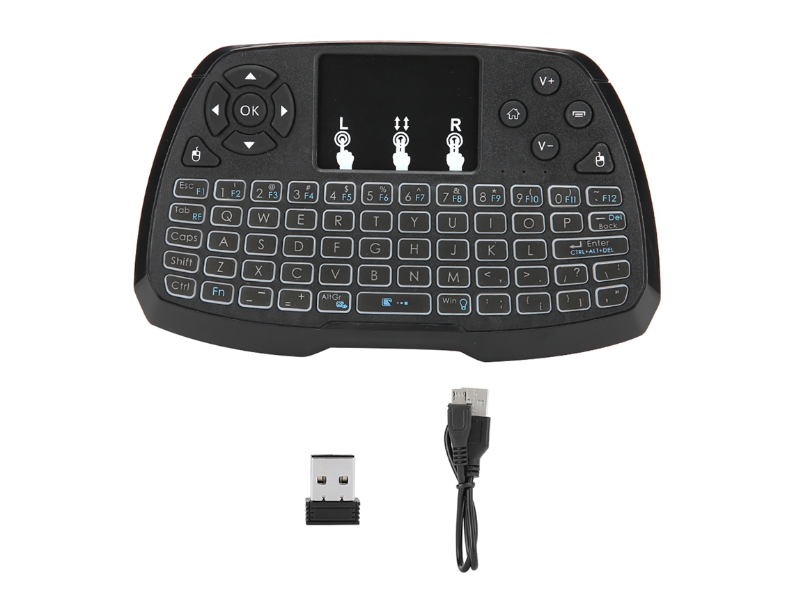 Teclado Mini Gamer Com Backlight E Touchpad, Teclado Keypad Com Retroiluminação, Acessórios De Jogo Preto