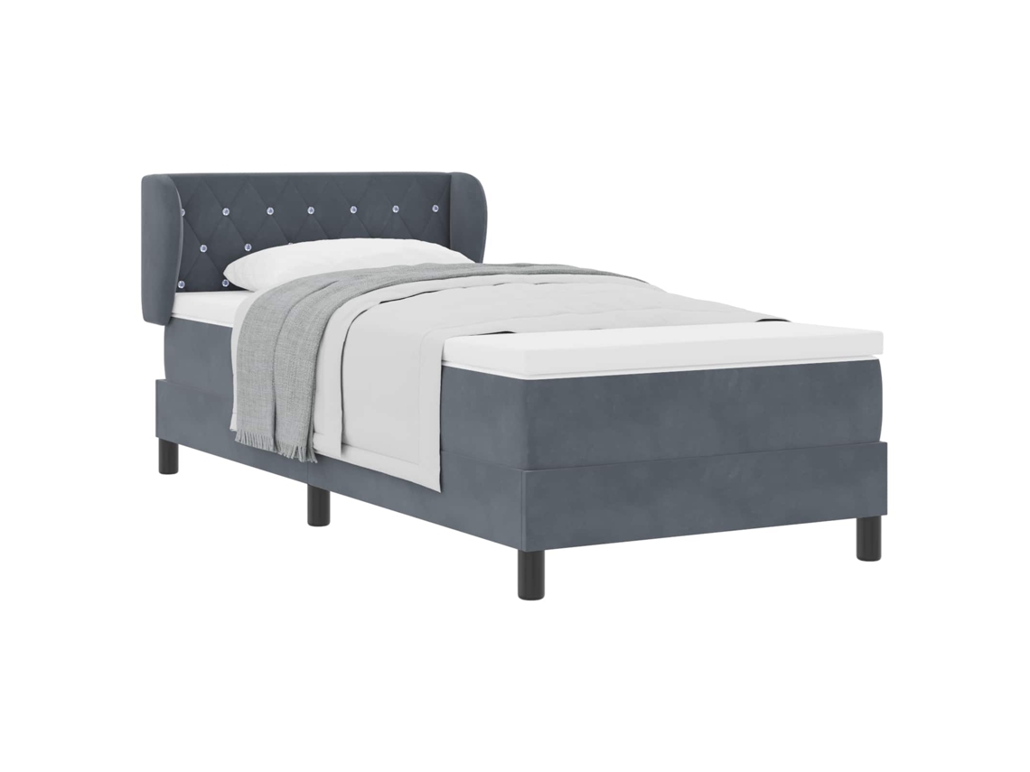 Maison Exclusive - Cama Tipo Box Spring Gris Oscuro 100 X 200 Cm Terciopelo