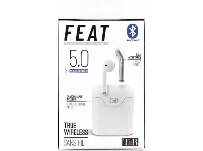 Auriculares Bluetooth True Wireless TNB EBFEATWH (In Ear - Blanco)
