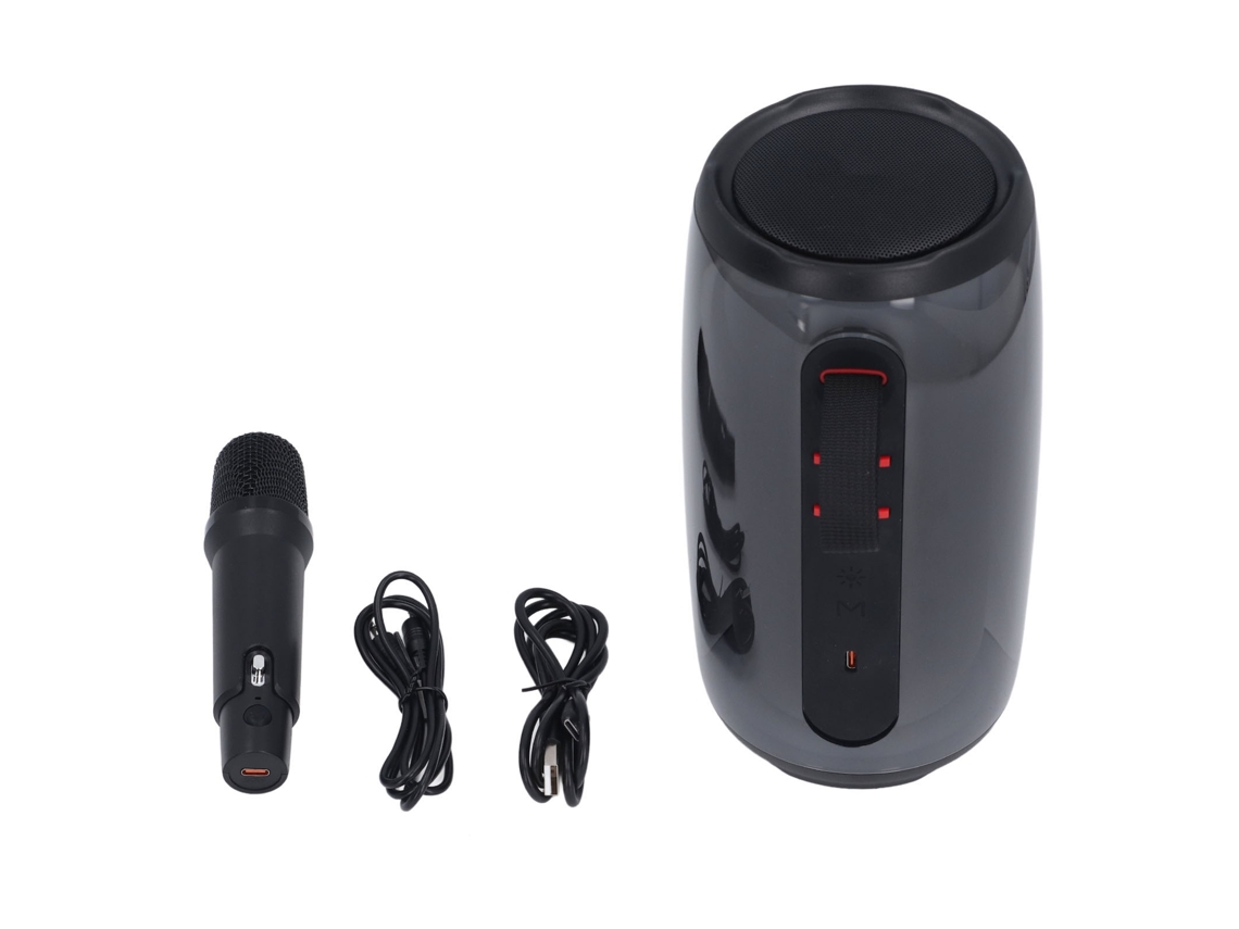 Altavoz Portátil Bt Con Micrófono Y Luz Rgb, Equipo Compacto De Karaoke Para Uso En Casa Y Exterior