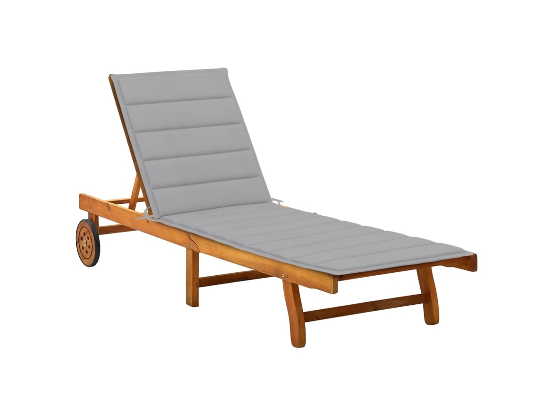 Tumbona de jardín Mueble para patio Asiento de jardín con cojín madera maciza de acacia