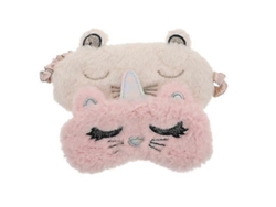 2 Máscaras Oculares Creativas Bonitas Para Dormir Reposo (rosa/branco)