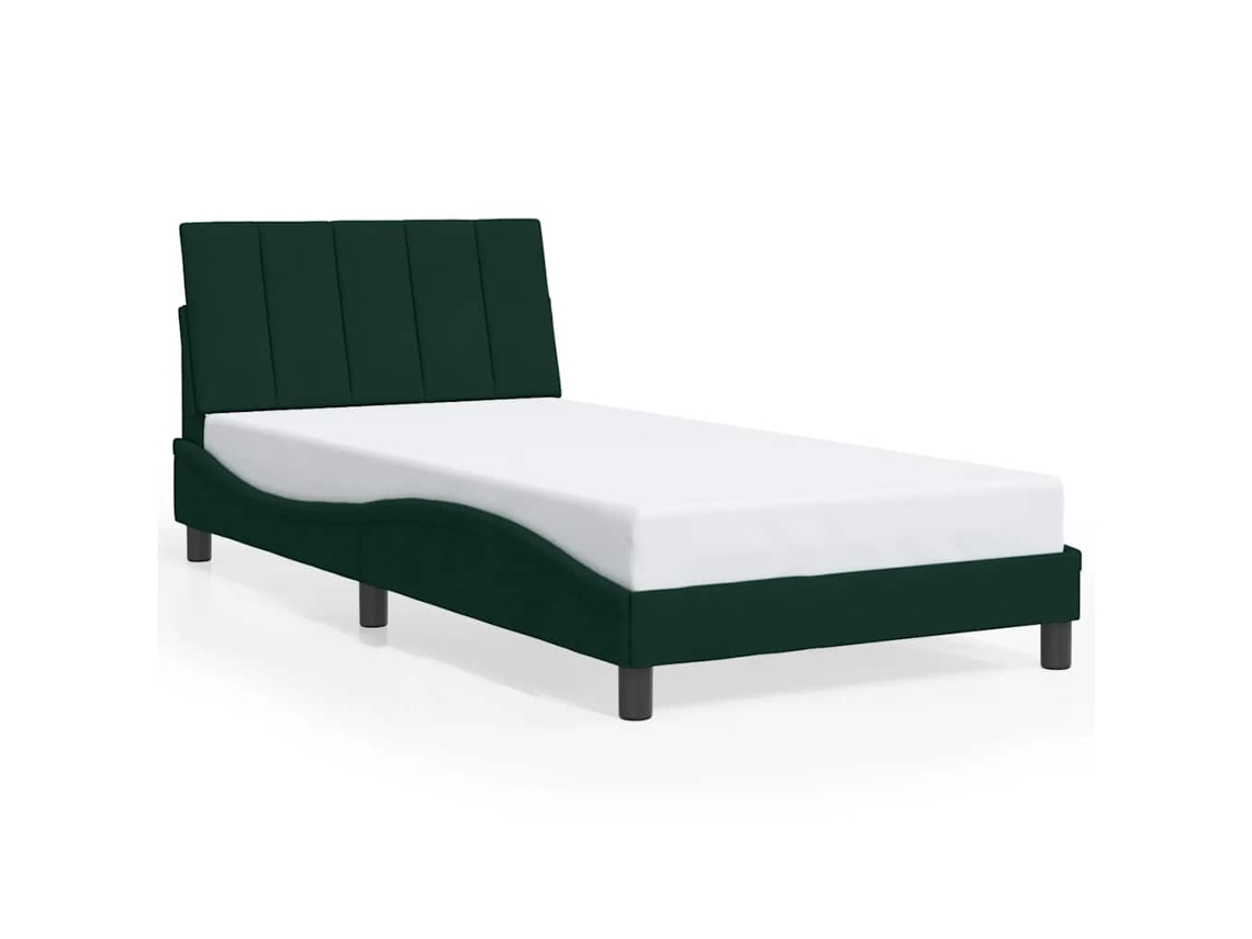 Maison Exclusive - Estructura De Cama Sin Colchón Hanko Terciopelo Verde Oscuro 100x200 Cm