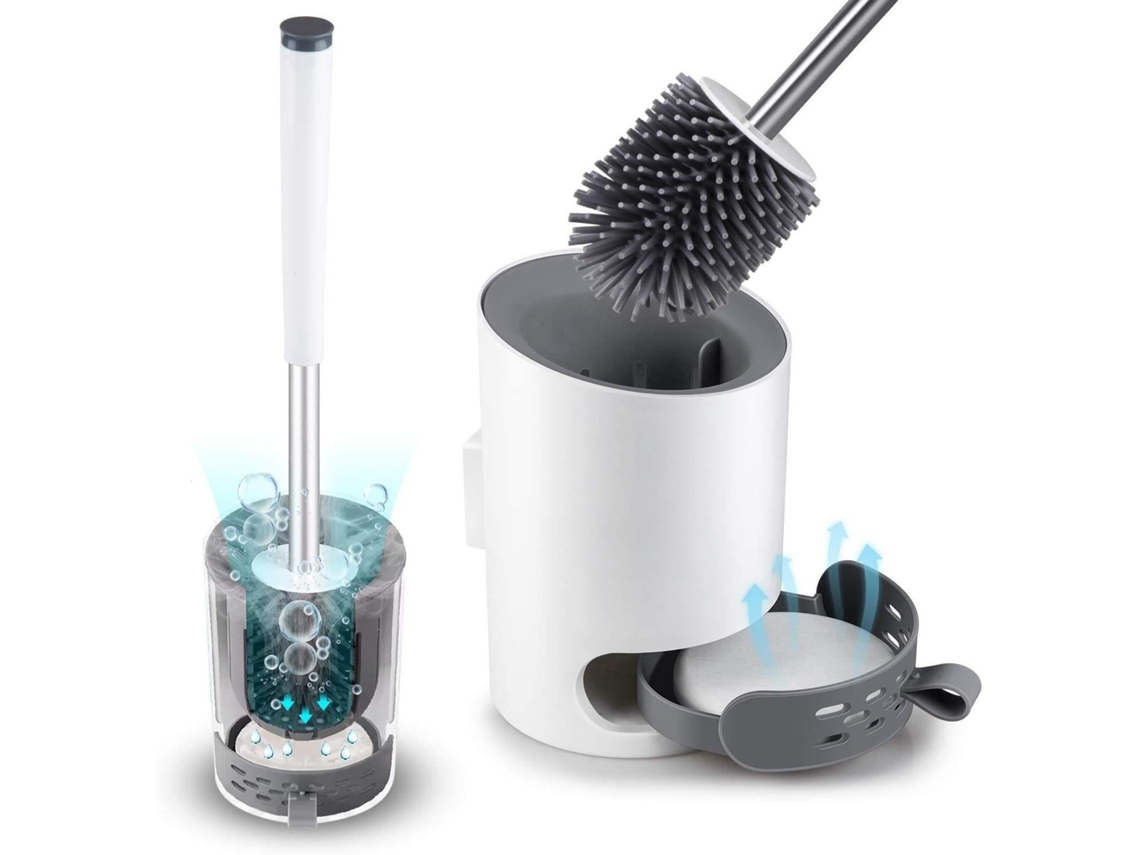 Cepillo De Silicona Con Soporte, Sistema De Cepillo Inodoro