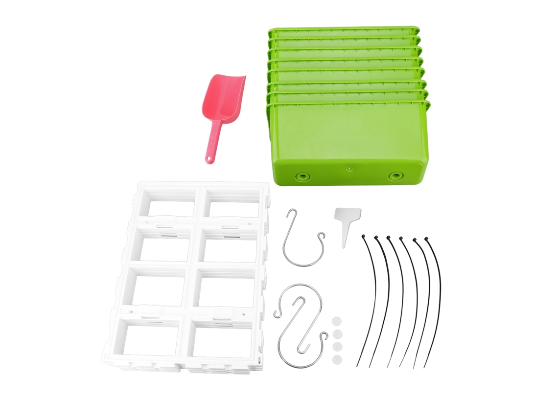 Macetero vertical de pared PP ABS para colgar en la pared, para balcón, patio, valla, porche y jardinería, color verde claro.