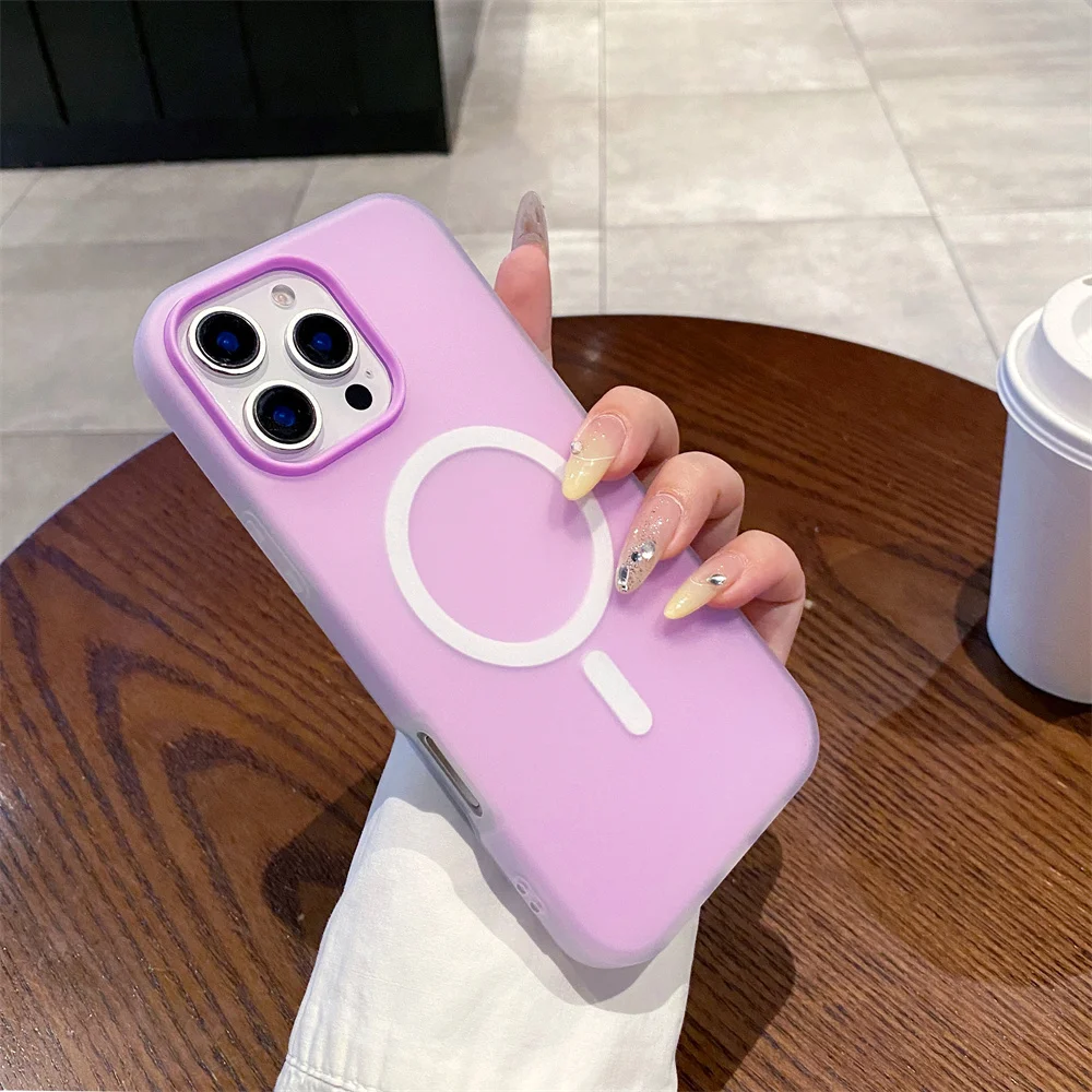 (iphone 13 Pro, Morado) Funda Mate Magsafe Con Carga Inalámbrica Y Protección De Marco Magnético Para Iphone