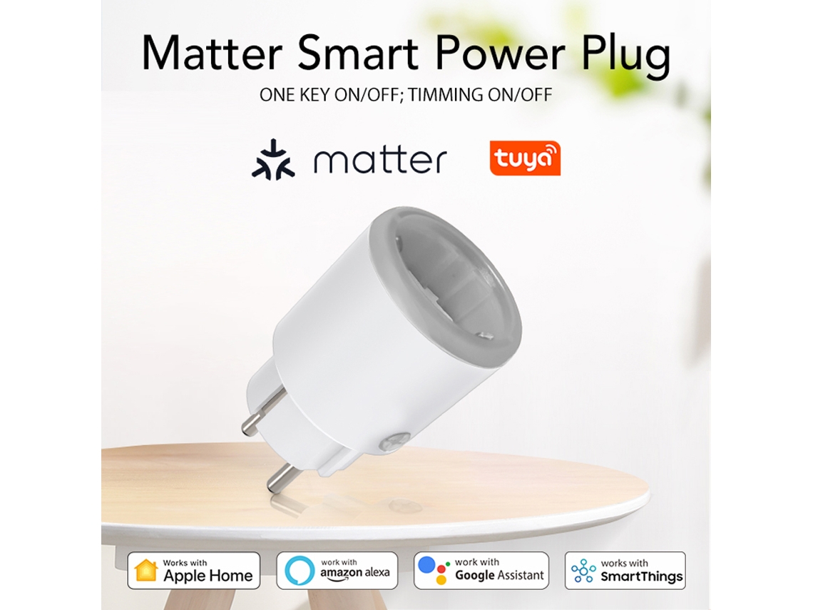 Adaptador Wifi Inteligente Tuya De 16 A Con Medidor De Energía, Control Mediante La Aplicación Alexa Home Y Automatización Del Hogar.