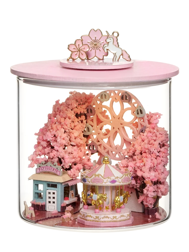 (b033) Minicaja Esférica Para Casa De Muñecas Diy, Modelo De Ensamblaje 3d De La Serie Dream Bottle
