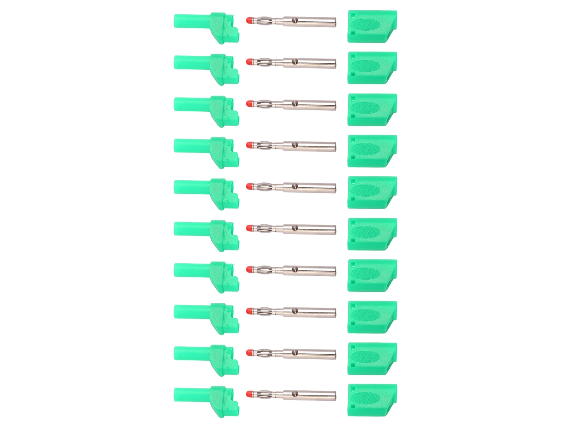 10 Unidades De Conectores Banana Aislados De 4 Mm Con Collar Completo, Cobre Puro, Chapados En Oro, Para Pruebas Electrónicas, 22.160 Verde