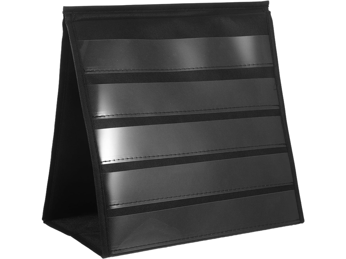 Soporte Pequeño Plegable De Plástico Negro De Doble Cara Para Exhibir Tarjetas De Felicitación.