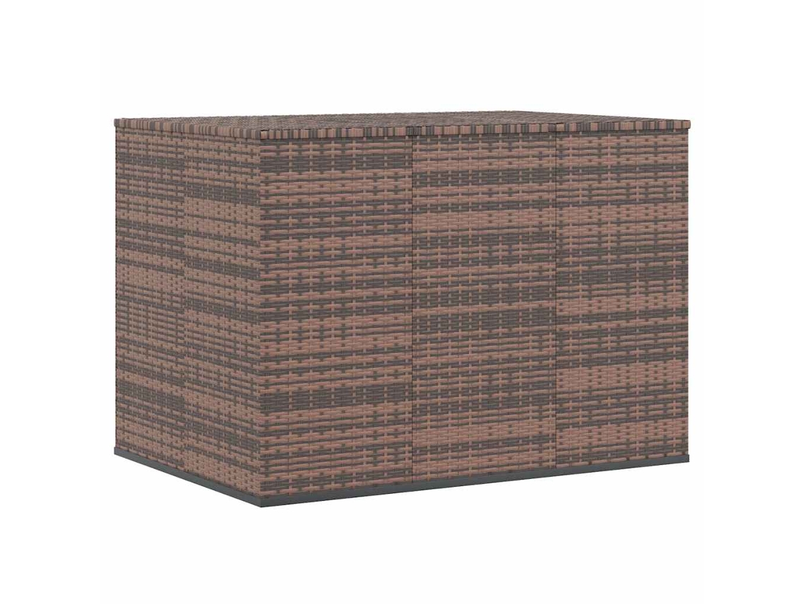 Maison Exclusive - Baúl Para Cojines De Jardín Ratán Pe Marrón 145x100x103 Cm