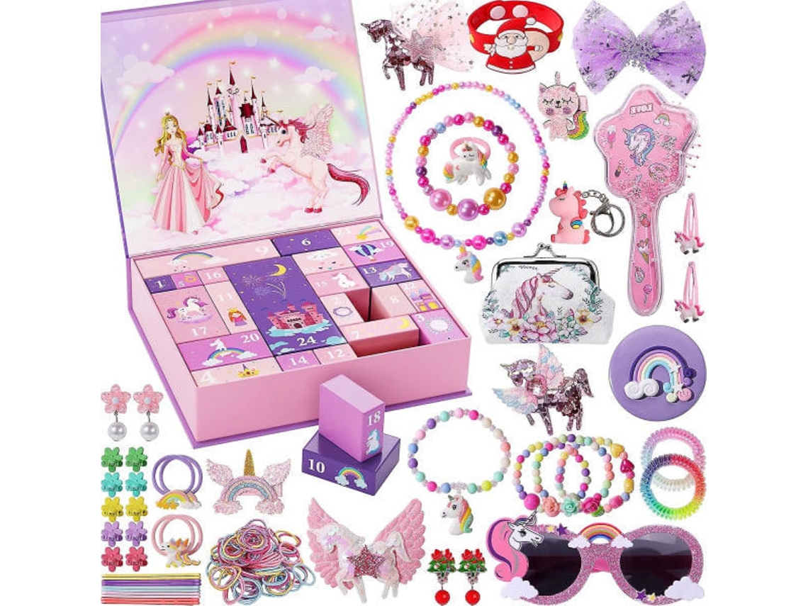 Calendario de Adviento para Niñas, 24 Días, Tema Navideño con Unicornio, El Mejor Regalo para Hijas Aeuzwr