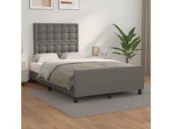 Estructura De Cama Sin Colchón Cuero Sintético Gris 120x190 Cm