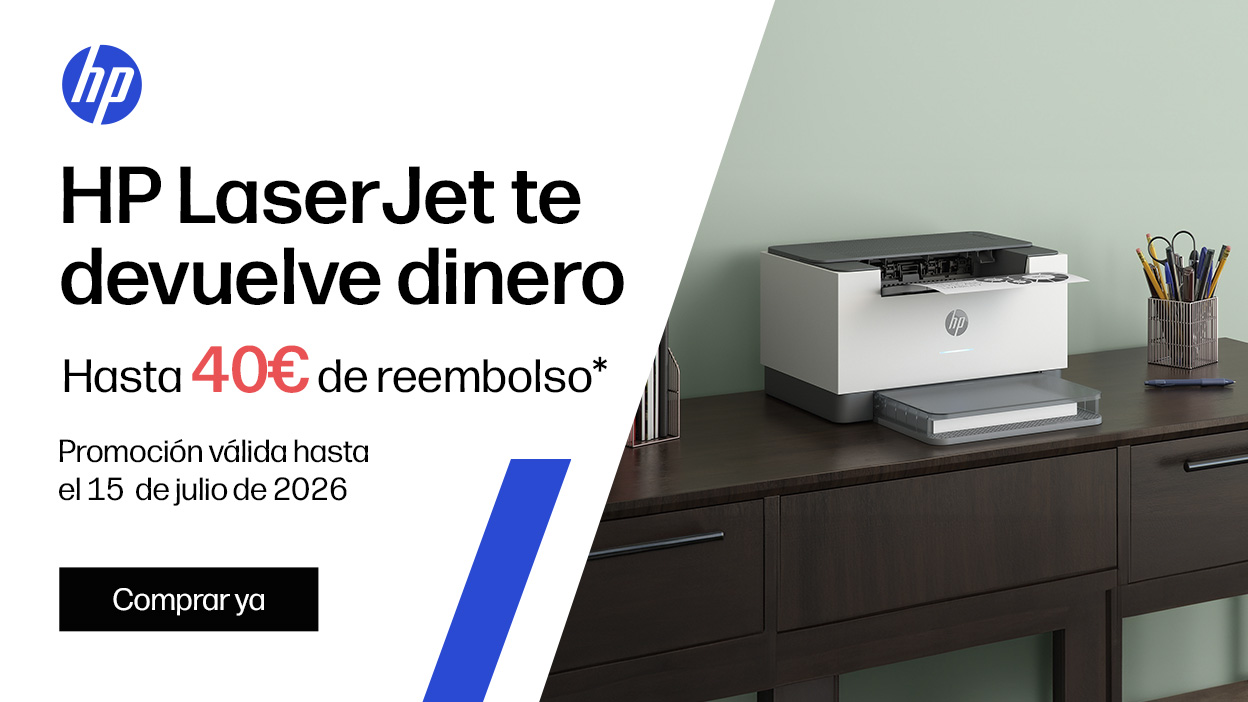 HP LaserJet te devuelve dinero. Hasta 40€ de reembolso