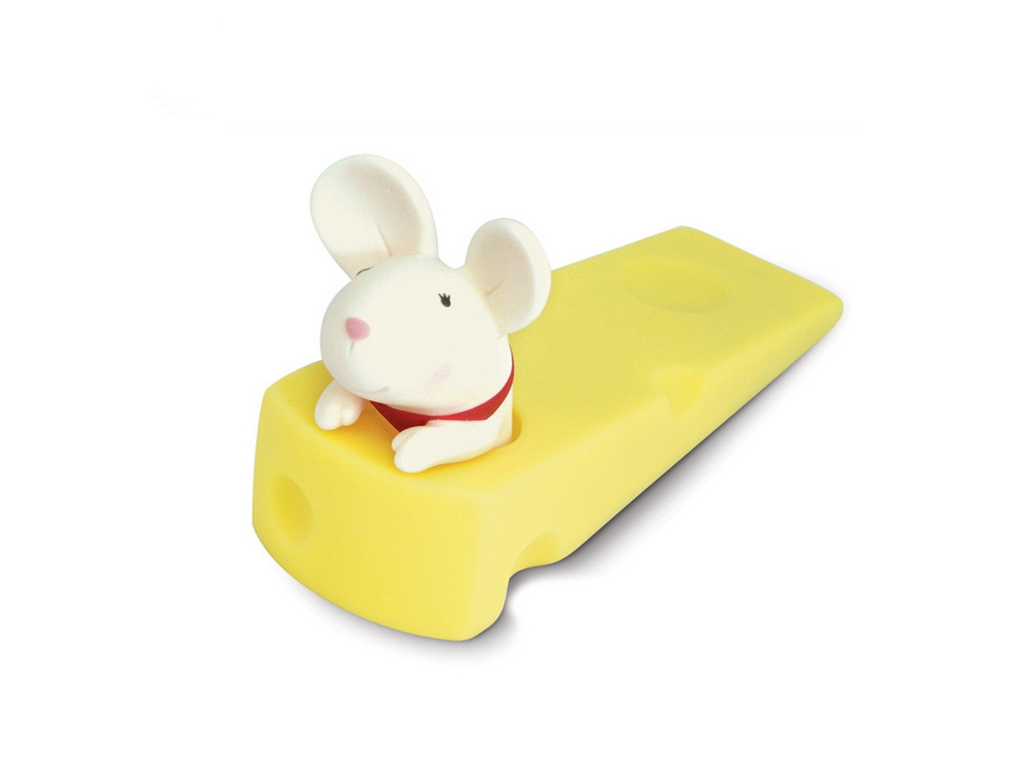 Cubierta De Puerta Animada Con Forma De Animalito Adorable, No Requiere Perforación, Pvc Decorativo Para El Hogar/oficina, Ratón Blanco