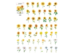 100 pegatinas florales de la serie "Mar de flores sin límites", pegatinas para plantas, flores y mascotas, material DIY para decoración, margaritas