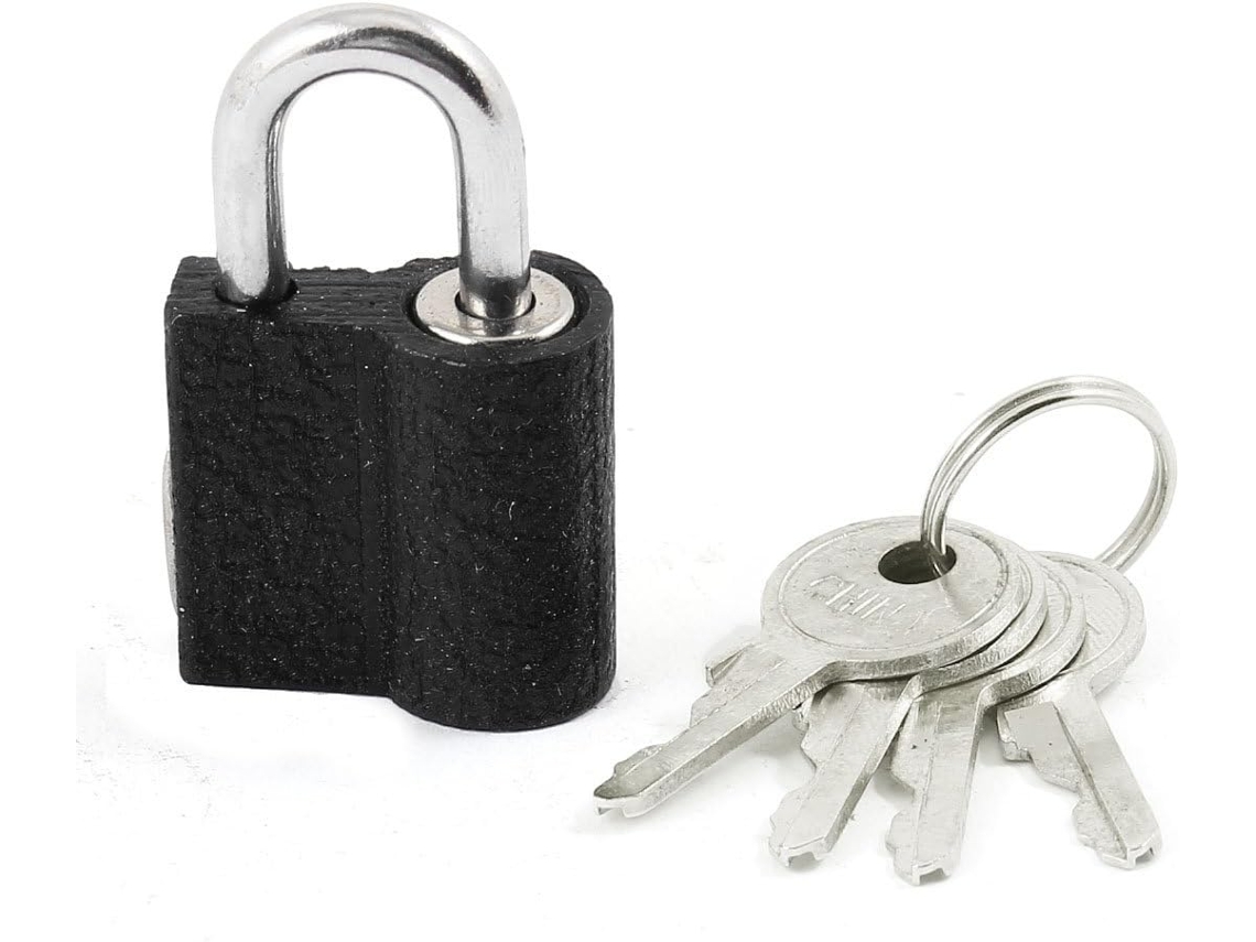 Candado Pequeño Negro De Seguridad Para Cajones Escolares Con 4 Llaves.