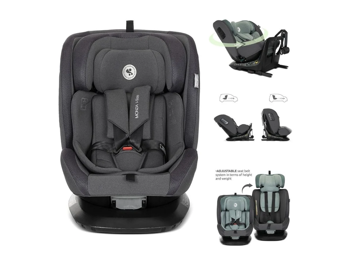 Silla de coche Monza I Size Isofix 360° con barra antirrebote Lorelli Gris (40-150 cm)