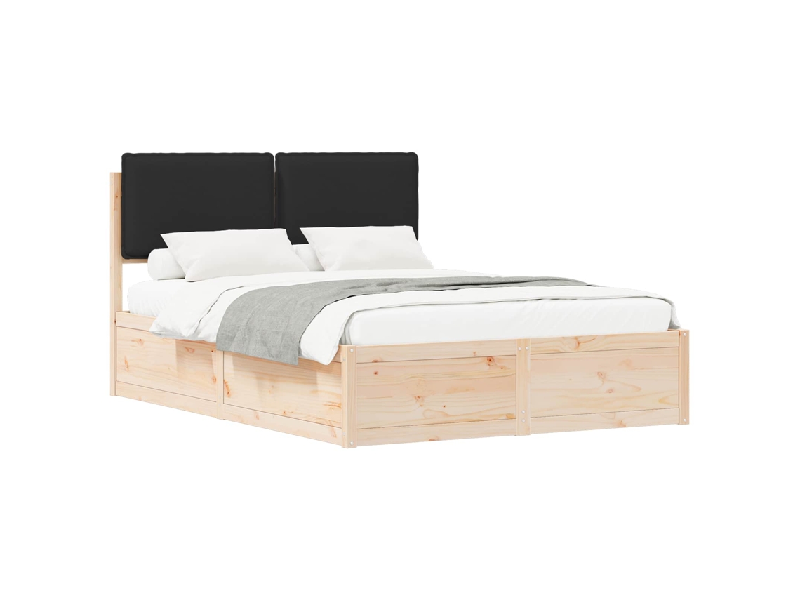 Maison Exclusive - Estructura De Cama Con Cabecera Tapizada Negro 160 X 200 Cm