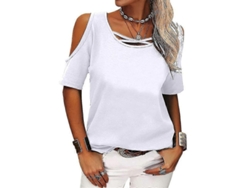 2026-camiseta Casual De Manga Corta Con Hombros Descubiertos Para Mujer, Blusa Suelta De Verano 2023