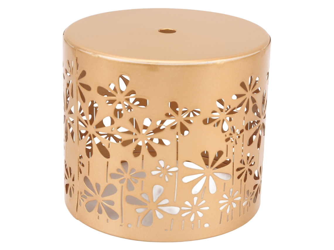 Portavelas Redondo De Hierro Con Recorte Decorativo Para Mesa, Hogar, Bodas Y Fiestas.