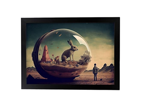 NACNIC Poster Liebre En Estilo Surrealismo Cinematográfico Ilustraciones Y Grabados De Historieta Abstracta Y Artística A3 Marcos Negros