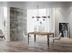Mesa extensible 90x140/244 cm Karamay Premium Roble Natural estructura Antracita ITAMOBY