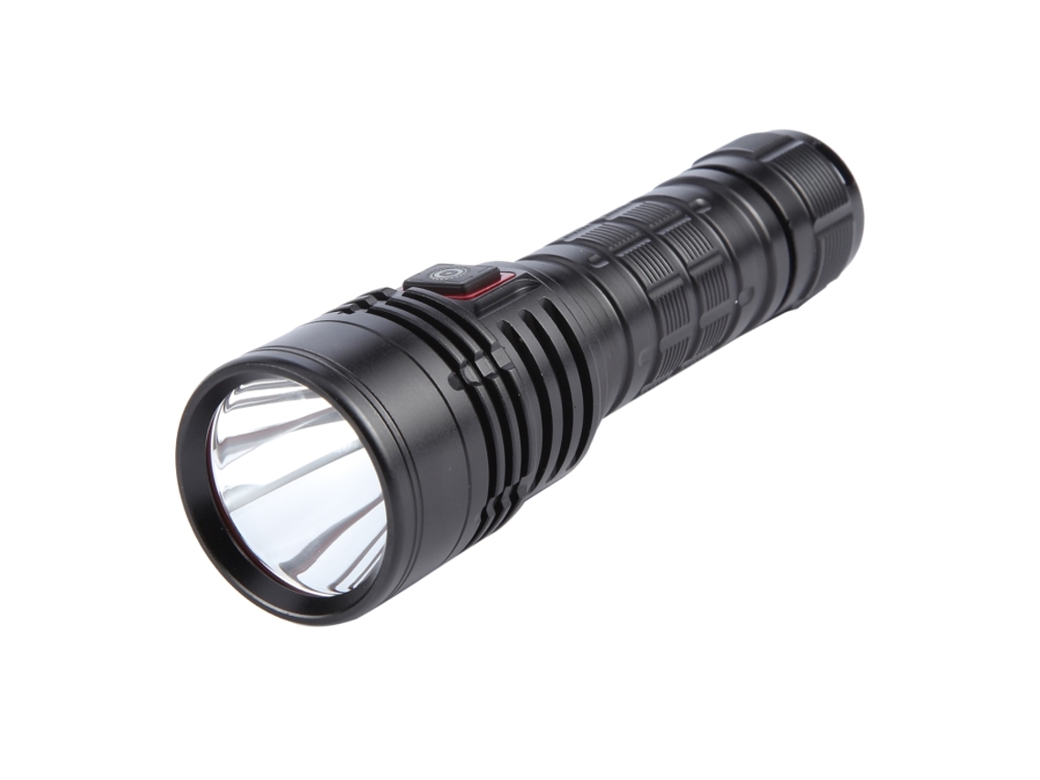 Linterna LED T40, 1200 lúmenes, recargable por USB (negra)