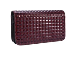 Estuche De Cuero Pu Para Tijeras Y Peines De Peluquería Bolsa Con Cremallera Doble Bolso Rojo Para Herramientas De Peluquería
