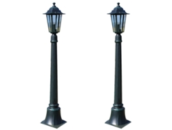 Conjunto 2 Lámpara de jardín VIDAXL Verde Aluminio