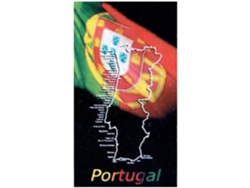 Toalla De Playa Microfibra Bandera Mapa Portugal Negra