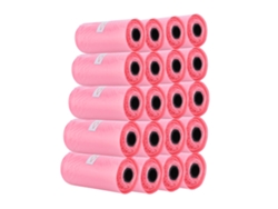 20 Rolo Sacos De Lixo Descartáveis Rosa Para Bebê Limpeza Resíduos Viagens