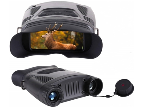Gafas de visión nocturna Binoculares con pantalla LCD Cámara digital Infrarrojos IR Grabación de video de foto dual para detección-Negro YIZHOOD