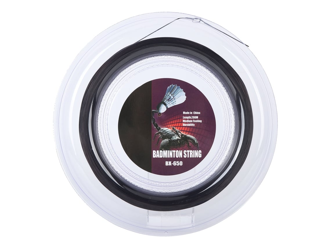 Linha De Raquete De Badminton 0.72mm 200m Nylon Bx650 Preta Resistente Ao Desgaste Para Treinamento