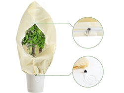 Manta De Protección Fría Para Plantas Beige Resistente A Escalofríos E Insectos Con Cuerda De Tracción (0.6m Ancho 0.8m Alto)