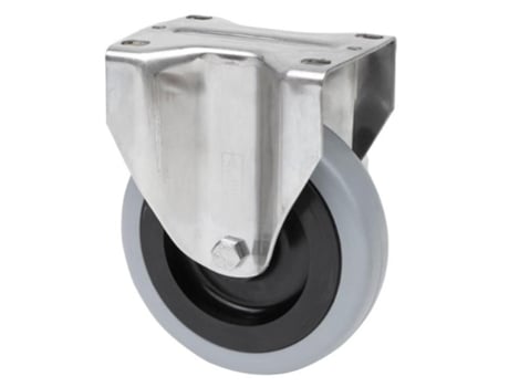 Rueda fija inox.17zi60-pgia poliamix-goma gris eje liso ALEX