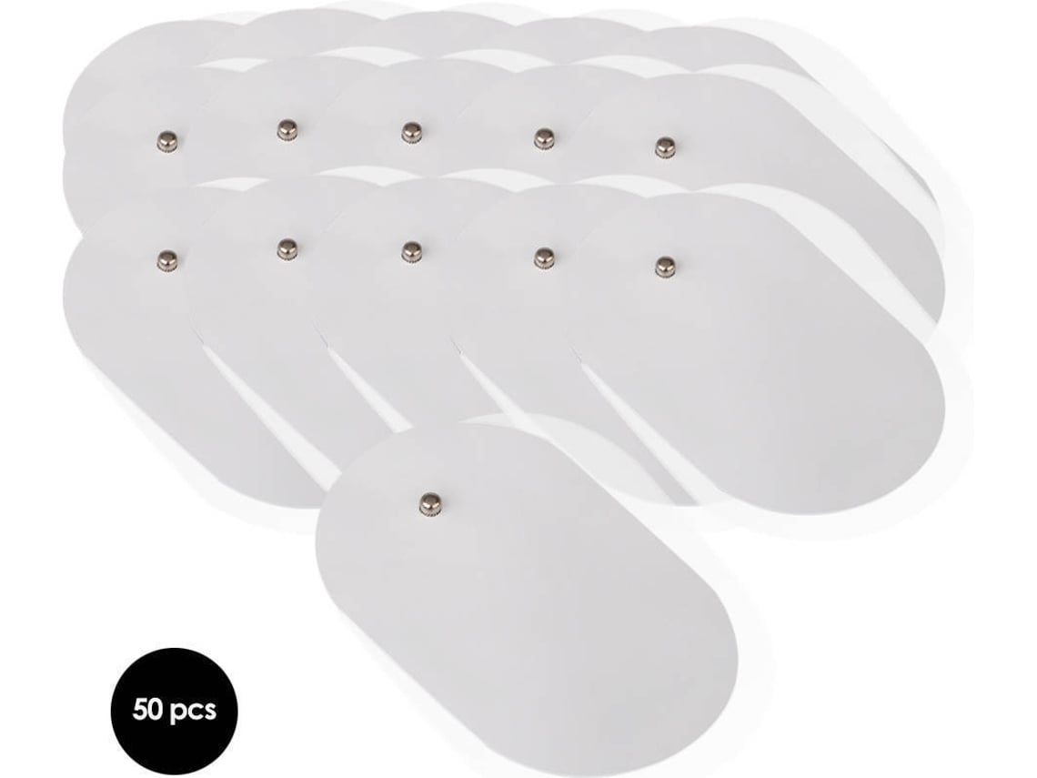 Electrodos Adhesivos Ovalados Para Masajeadores De Baja Frecuencia (paquete De 50 Unidades), Compactos, Recargables, Aptos Para Uso Diario,