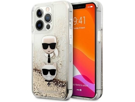 Carcasa Apple KARL LAGERFELD iPhone 13 Pro Max Glitter 61 Dorado