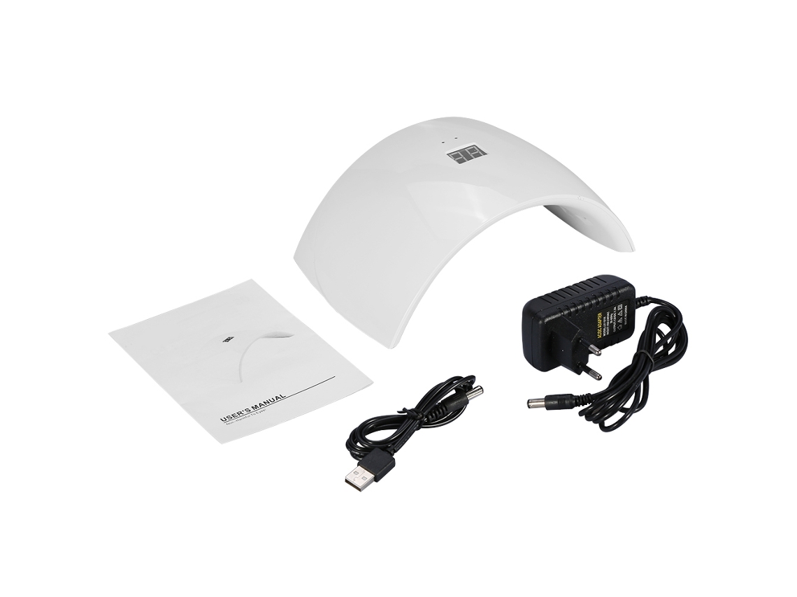 Lámpara secadora de uñas Kkml con 15 LED UV, pantalla, moderna y práctica para esmalte de uñas en gel, blanca.