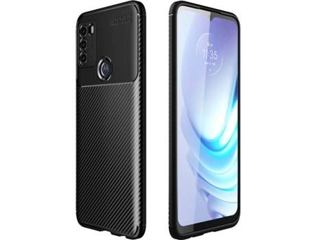 Carcasa + Soporte Motorola Moto G20 Rugged Carbon Negro