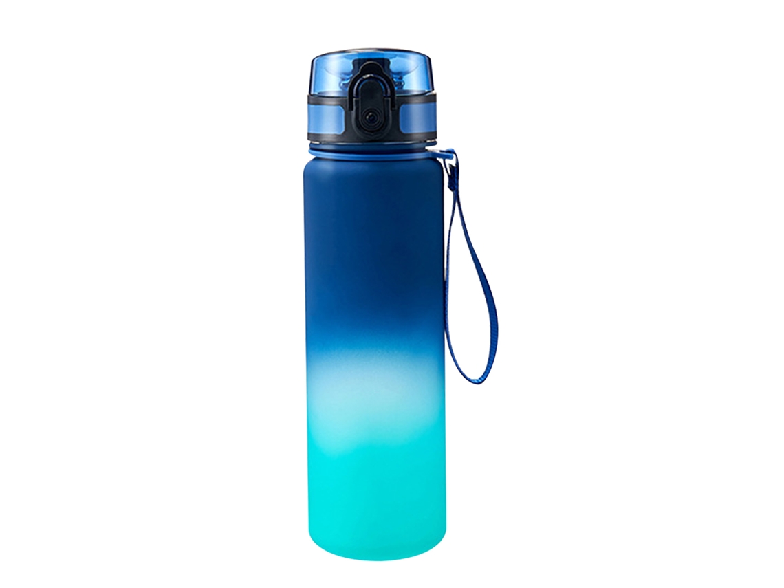 Botella De Agua Deportiva De 600 Ml (21 Oz), Resistente A Altas Temperaturas, Diseño Portátil Para Fitness, Degradado Azul Y Verde, Para Estudiantes, Verano.