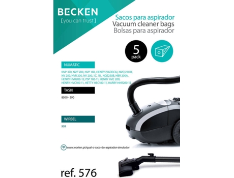 Bolsa de aspirador BECKEN REFª576 (5 unidades)
