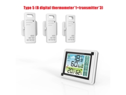 Termómetro higrómetro inalámbrico para interiores y exteriores con transmisor y pantalla LCD.