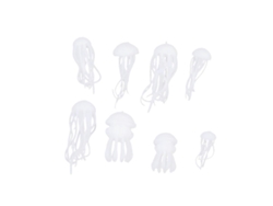 Molde de silicona con forma de medusa blanca para manualidades y decoración, duradero, reutilizable y flexible, 16 piezas Rosewell