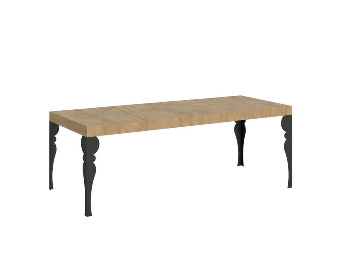Mesa extensible Paxon Premium 160/420x90 cm Roble natural con patas antracita Itamoby