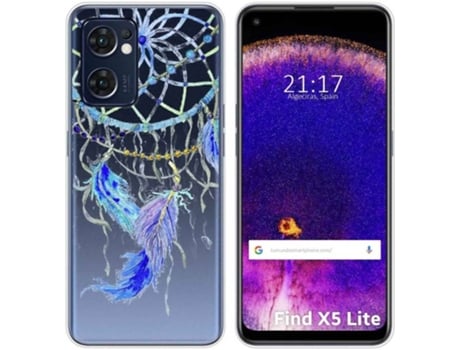 Carcasa Oppo Find X5 Lite 5G TUMUNDOSMARTPHONE Dibujos Transparente Plumas Multicolor